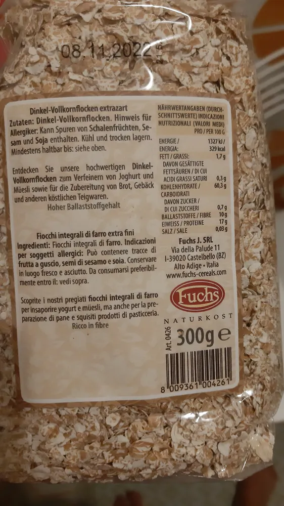 Fiocchi integrali di farro