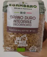 Conchigliette n°22 di grano duro integrale decorticato