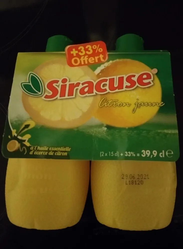 Jus de citron jaune (2 x 15cl)