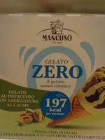 Gelato al pistacchio con caricatura al cacao