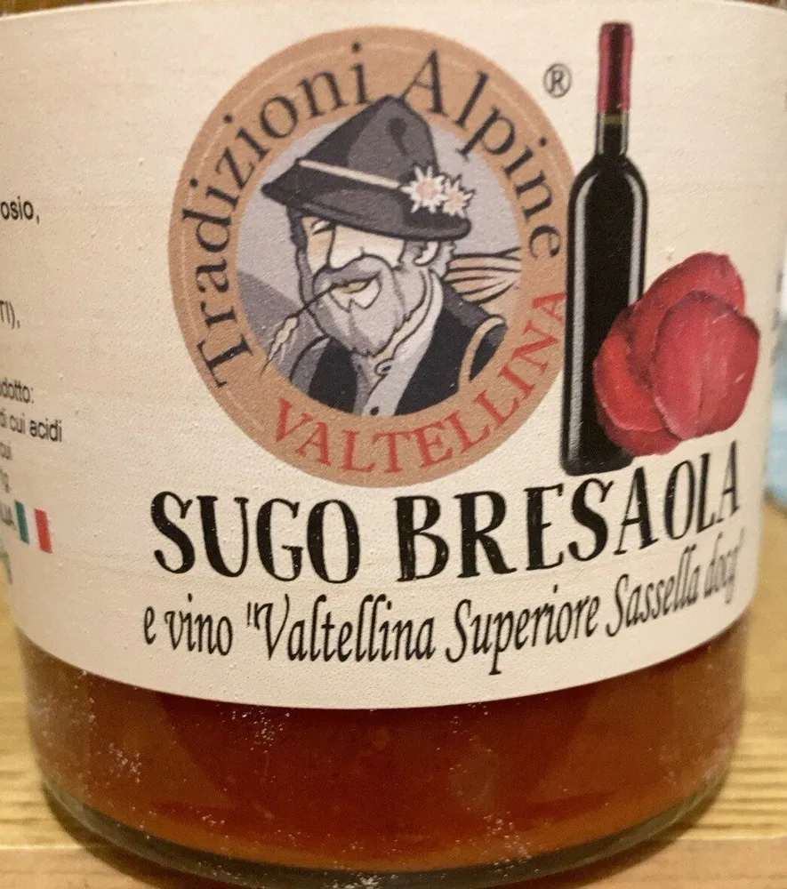Sugo bresaola e vino Sassella