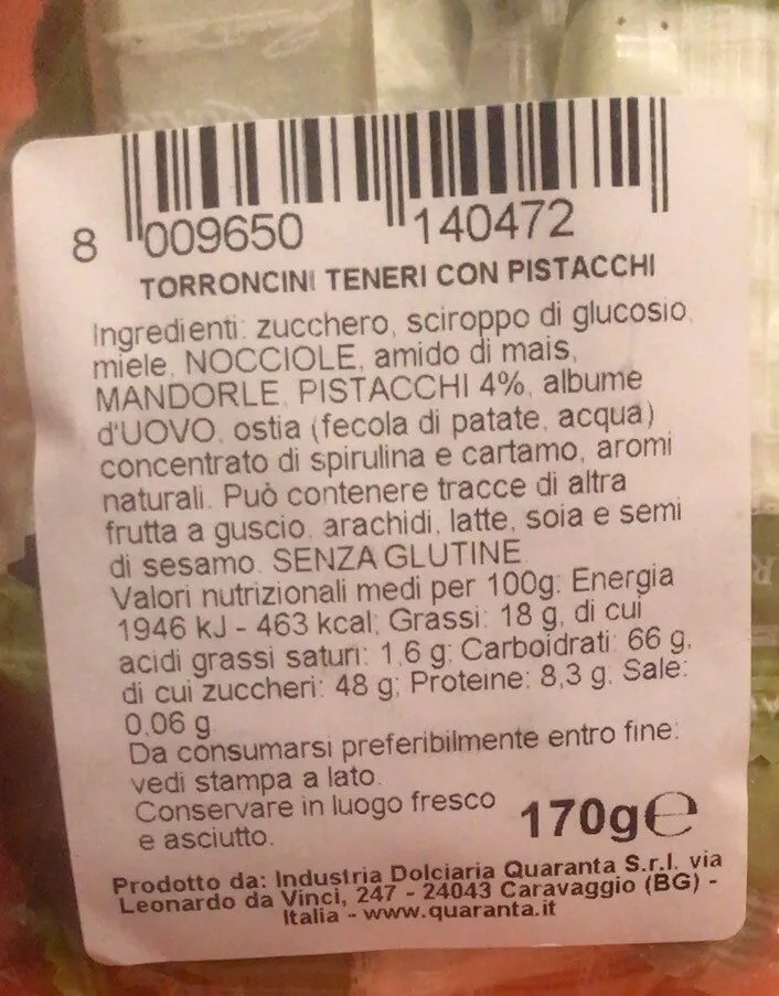 Torrone tenero pistacchio