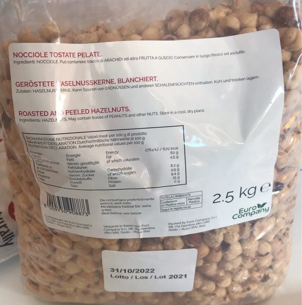 Nocciole tostate pelate
