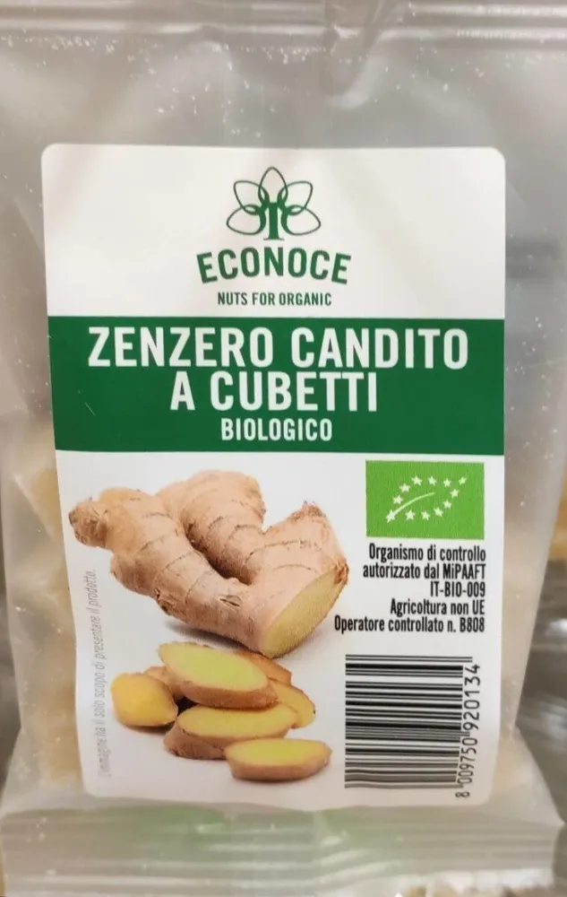 Zenzero candito a cubetti biologico