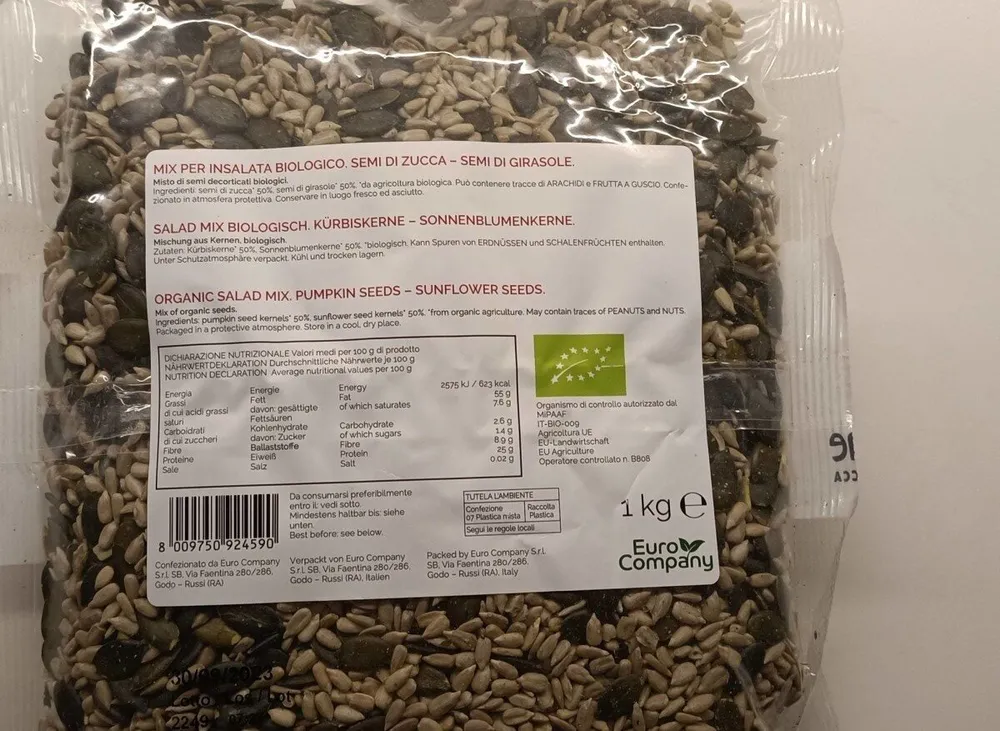 Mix Per Insalata Biologico Semi Di Zucca E Girasole