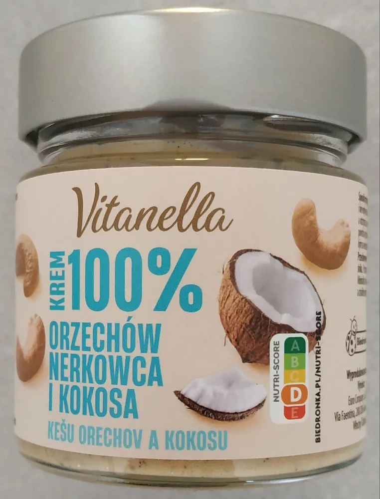 Krem orzechów nerkowca i kokosa