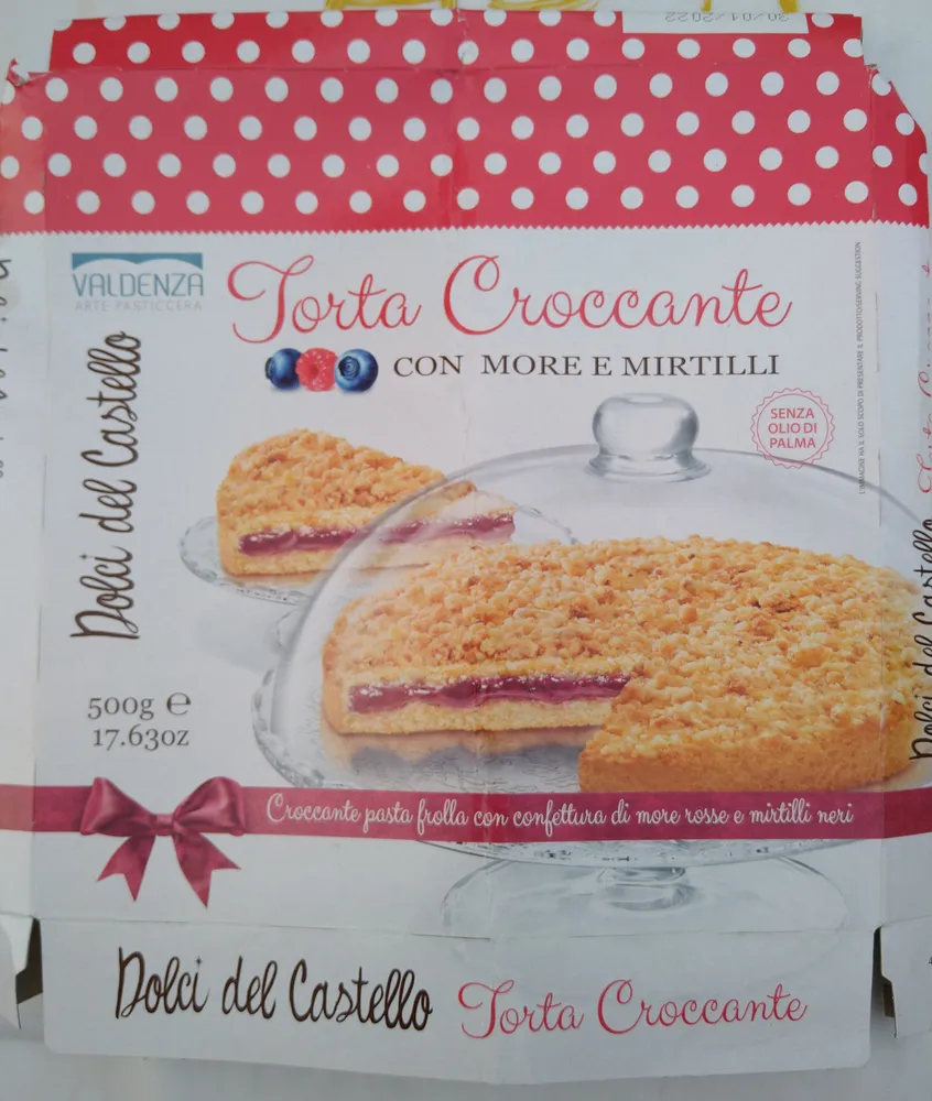 Torta croccante con more e mirtilli