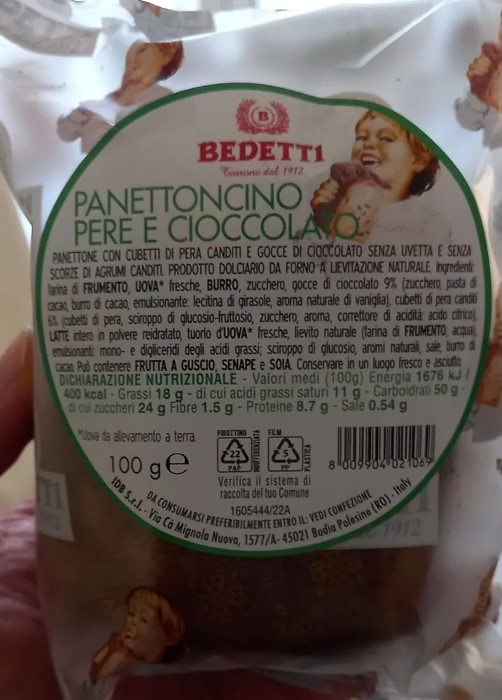Panettoncino pere e cioccolato