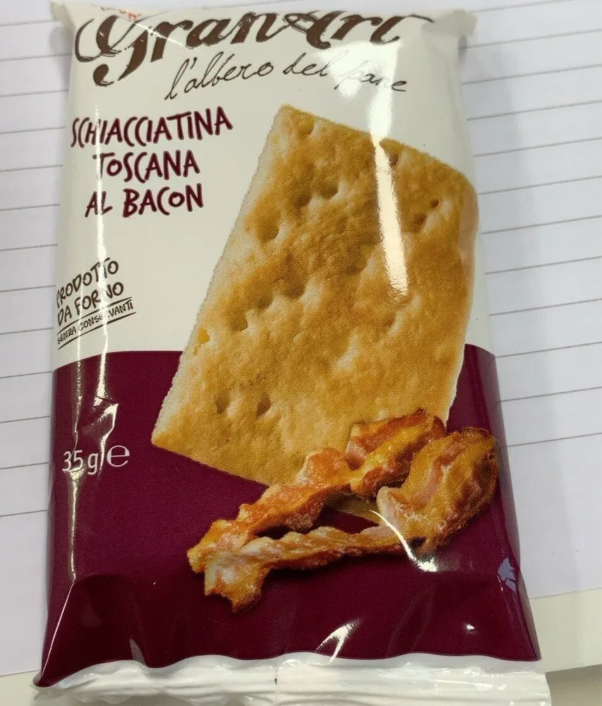 schiacciatina tostata al bacon