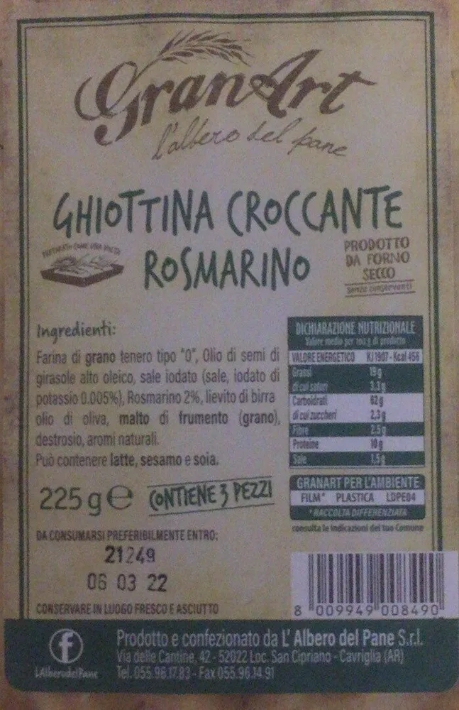 Ghiottina croccante rosmarino