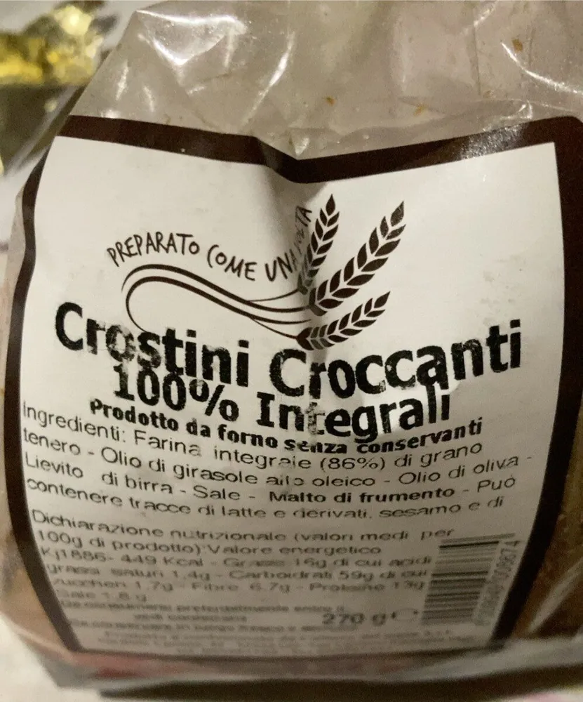 Crostini croccanti integrali