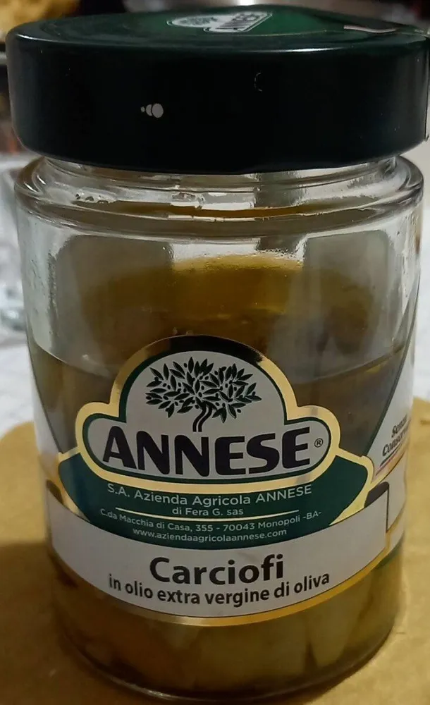 Carciofi in olio extravergine di oliva