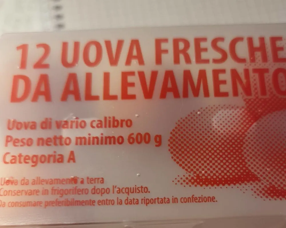 12 uova fresche da allevamento a terra