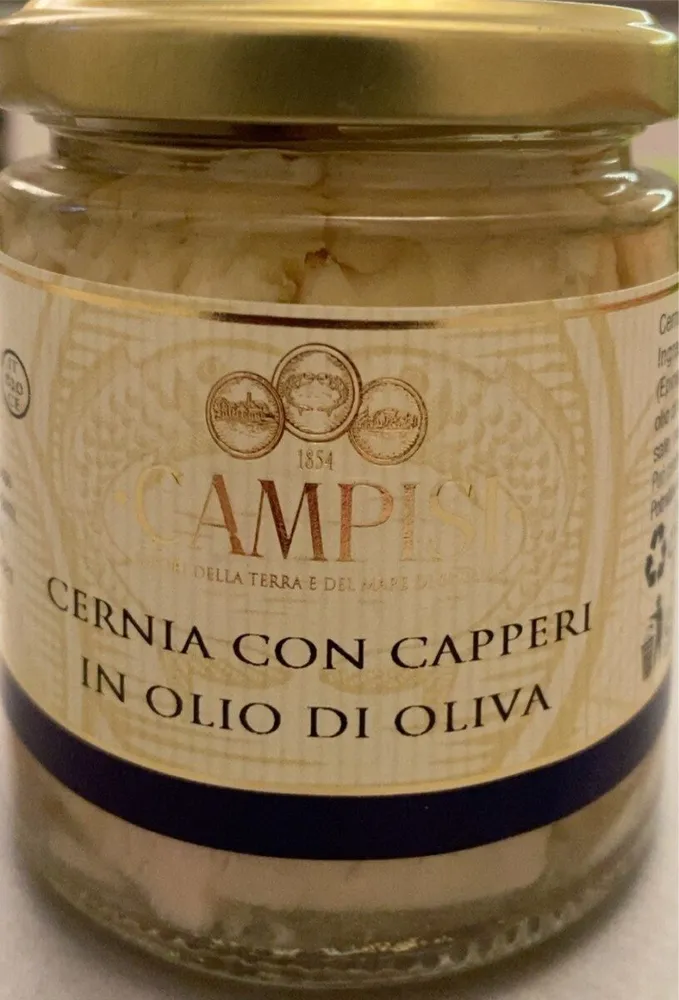 Cernia con capperi in olio di oliva