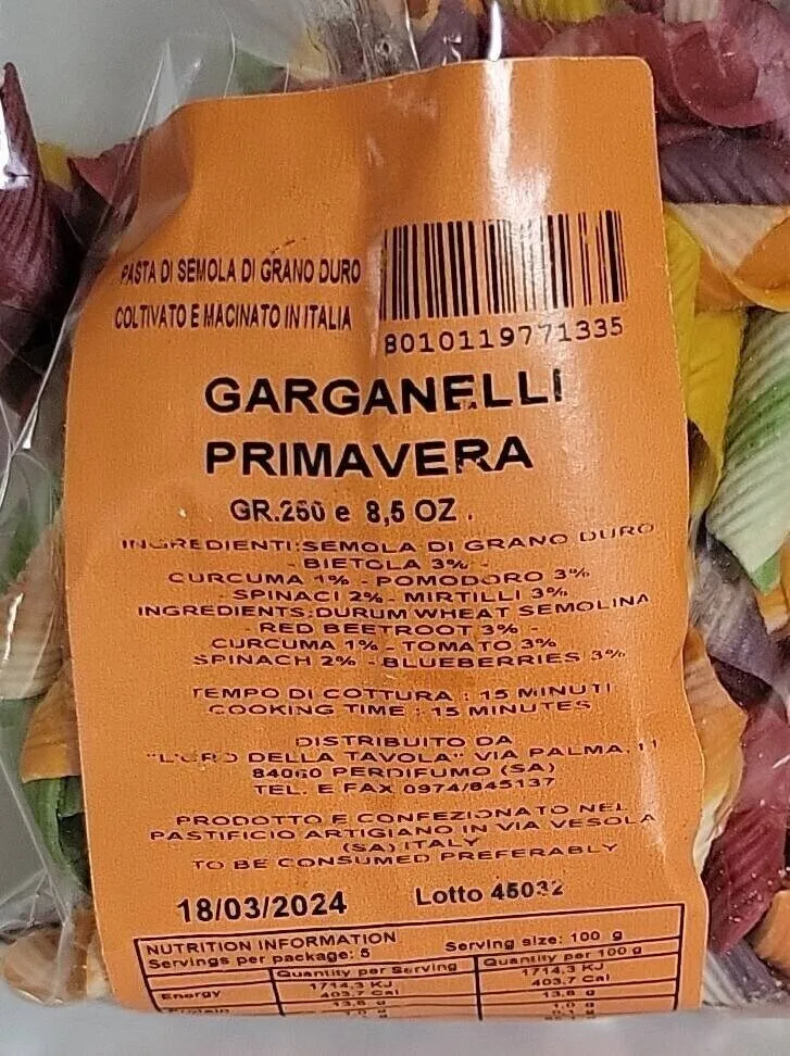Garganelli primavera