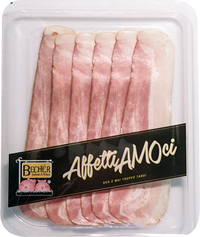 Pancetta stufata affettata