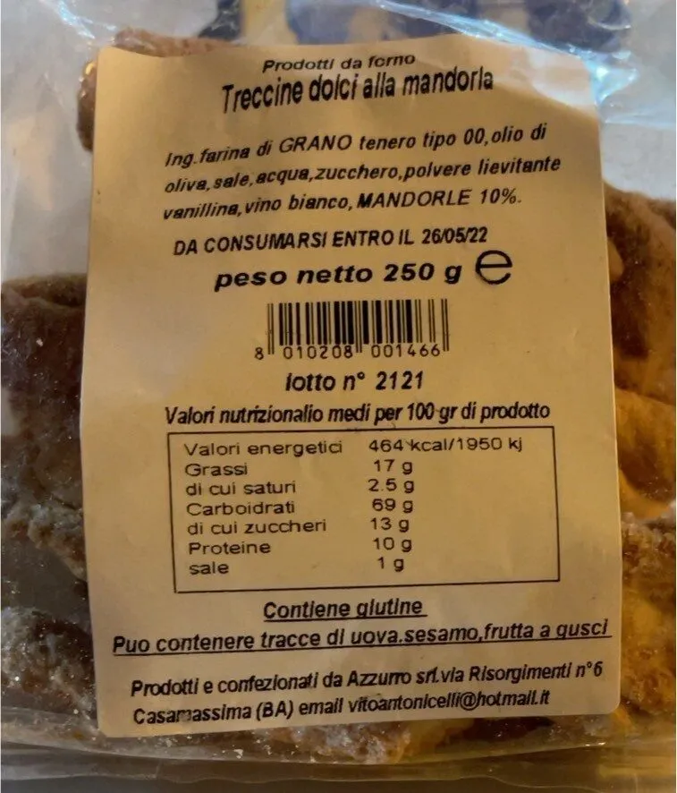Treccine dolci alla mandorla