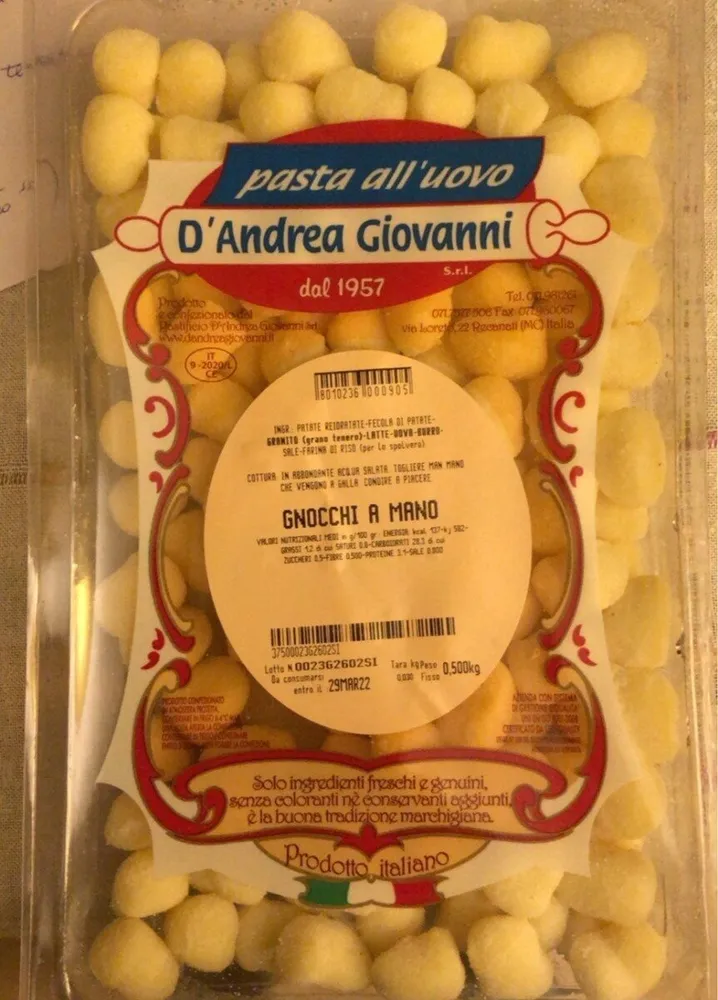 Pasta all’uovo gnocchi