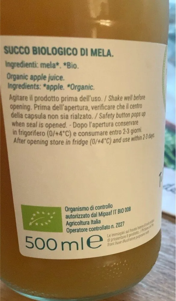 Succo biologico di Mela