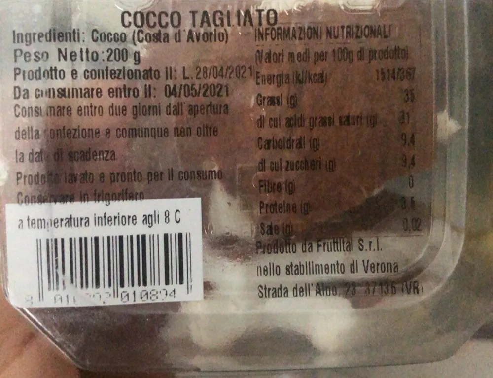 Cocco tagliata