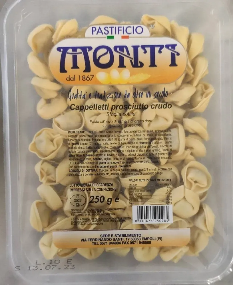 Monti cappelletti prosciutto crudo