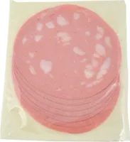 Mortadella rosa affettata