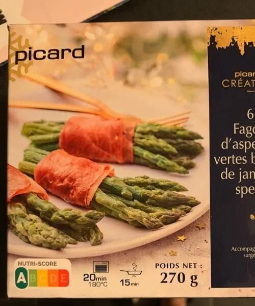 Fagot d’asperges vertes bardées de jambon speck
