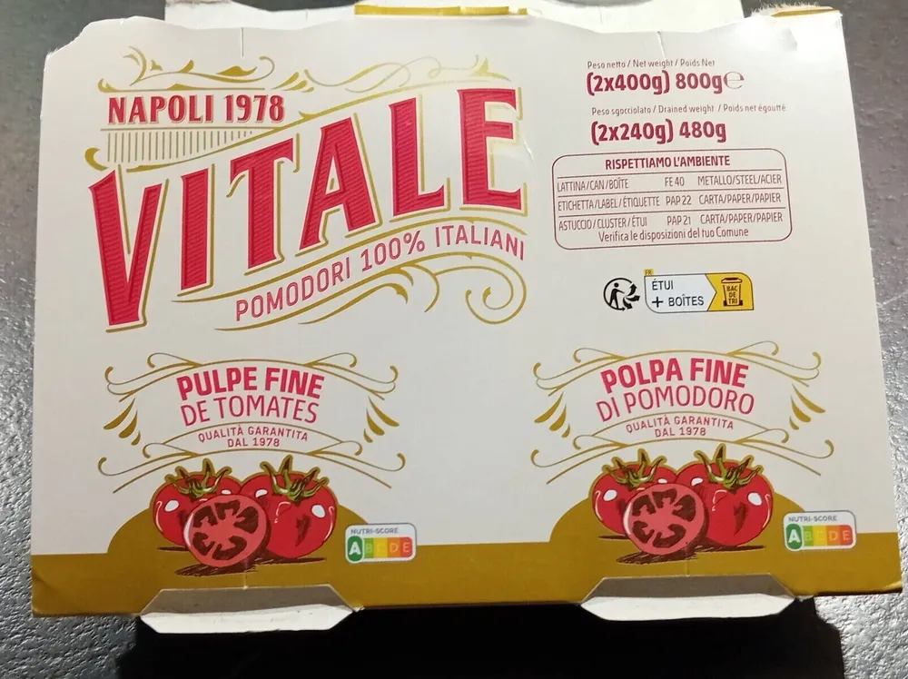 Pulpe fine de tomates