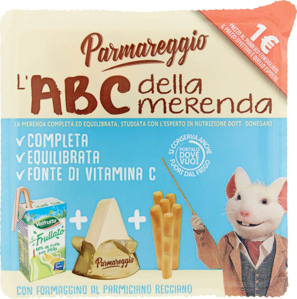 Labc della merenda con formaggino al parmigiano reggiano