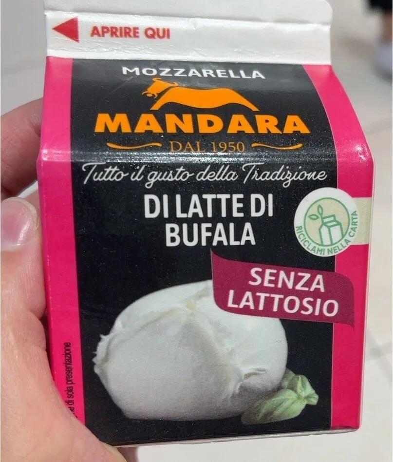 Mozzarella di latte di bufala senza lattosio