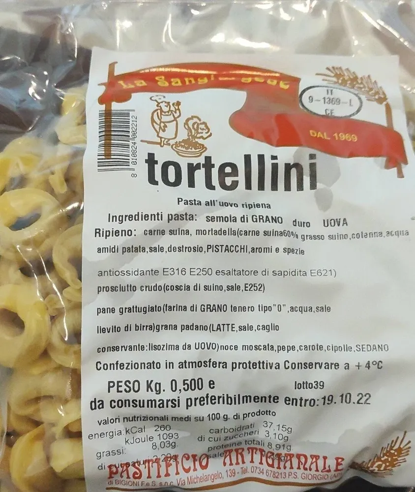 tortellini pasta all'uovo ripiena