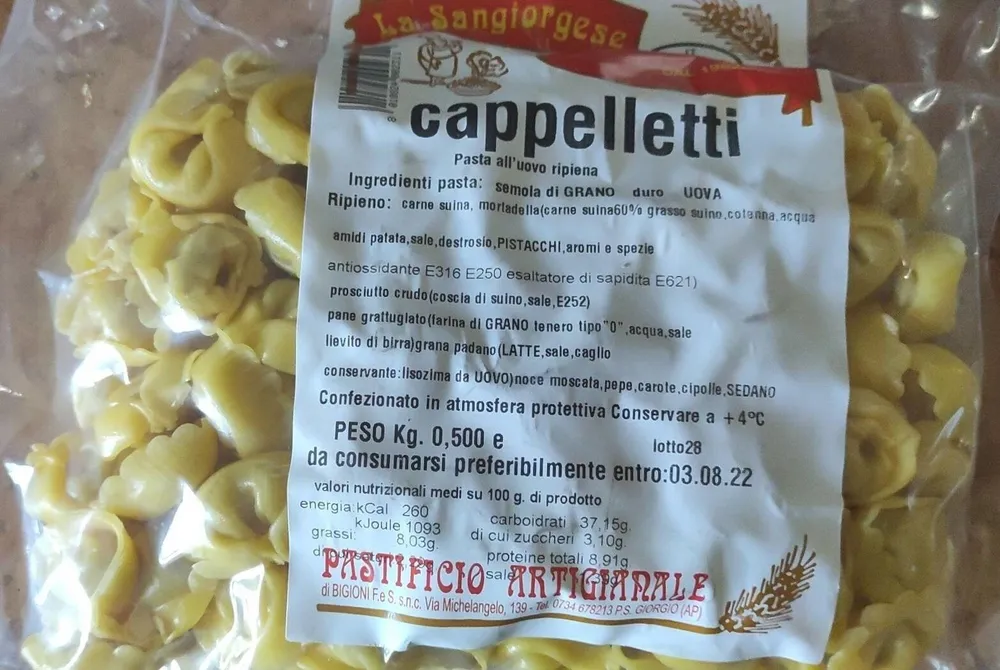 cappelletti pasta all'uovo ripiena