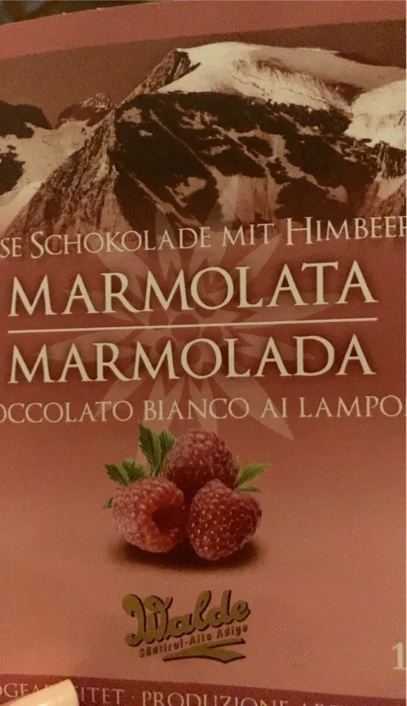 Cioccolato bianco ai lamponi Marmolada