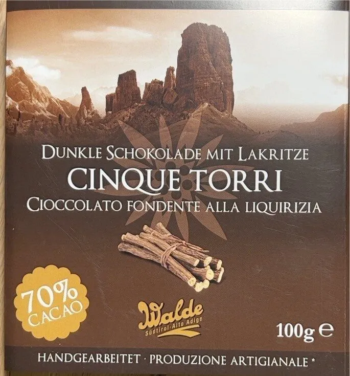 Cioccolato fondente alla liquirizia