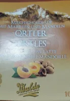 Cioccolato a latte con albicocche e mandorle