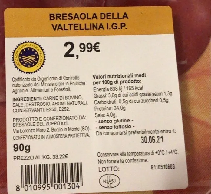 Bresaola della Valtellina I.G.P.