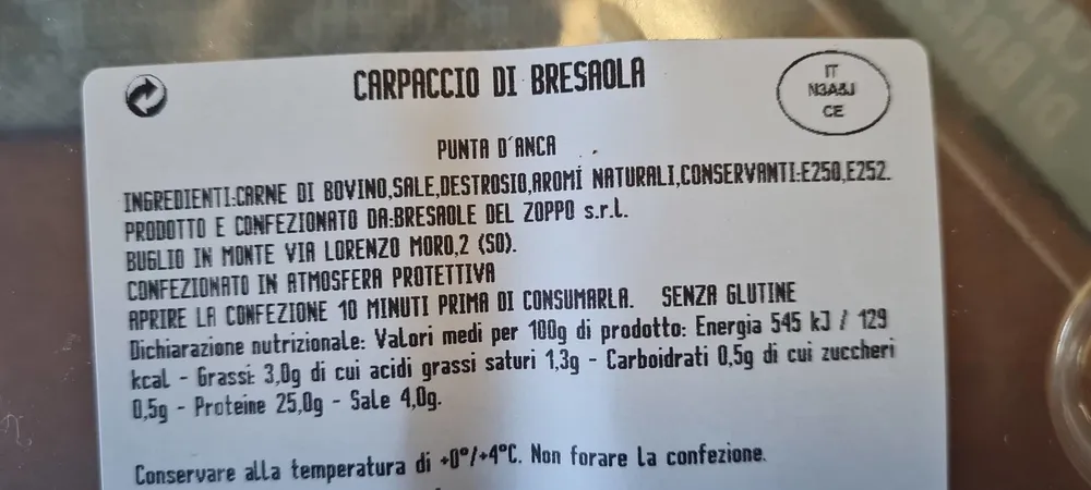 Cartaceo di bresaola