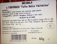 Bresaola e formaggio fette della valtellina