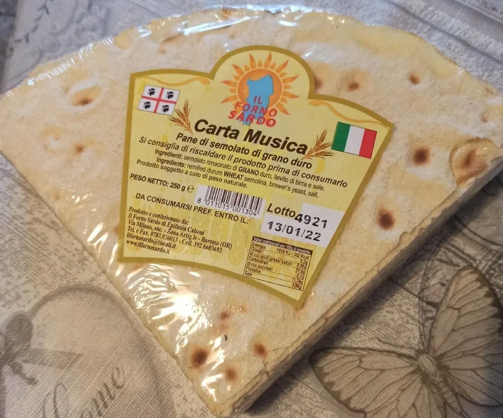 Carta Musica pane di semolato di grano duro