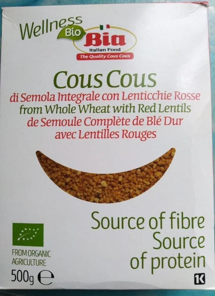 Cous cous di semola integrale con lenticchie rosse