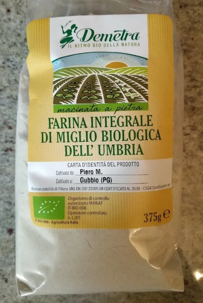 Farina integrale di miglio biologica dell'Umbria
