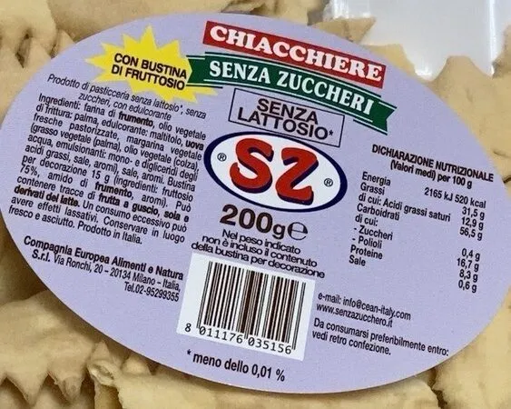 Chiacchiere senza zuccheri