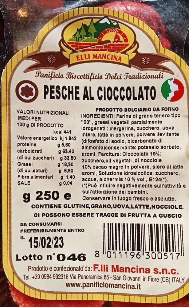 pesche al cioccolato