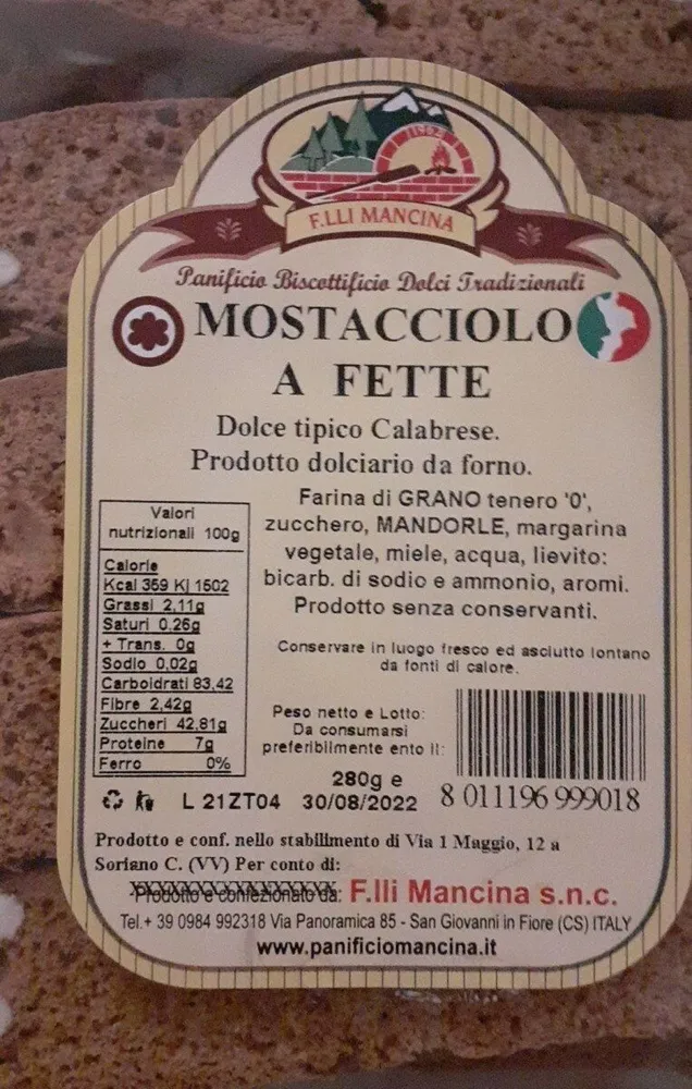 Mostacciolo a fette