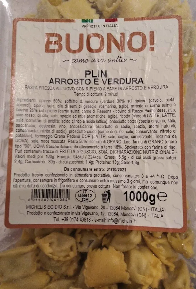 Plin arrosto e verdura