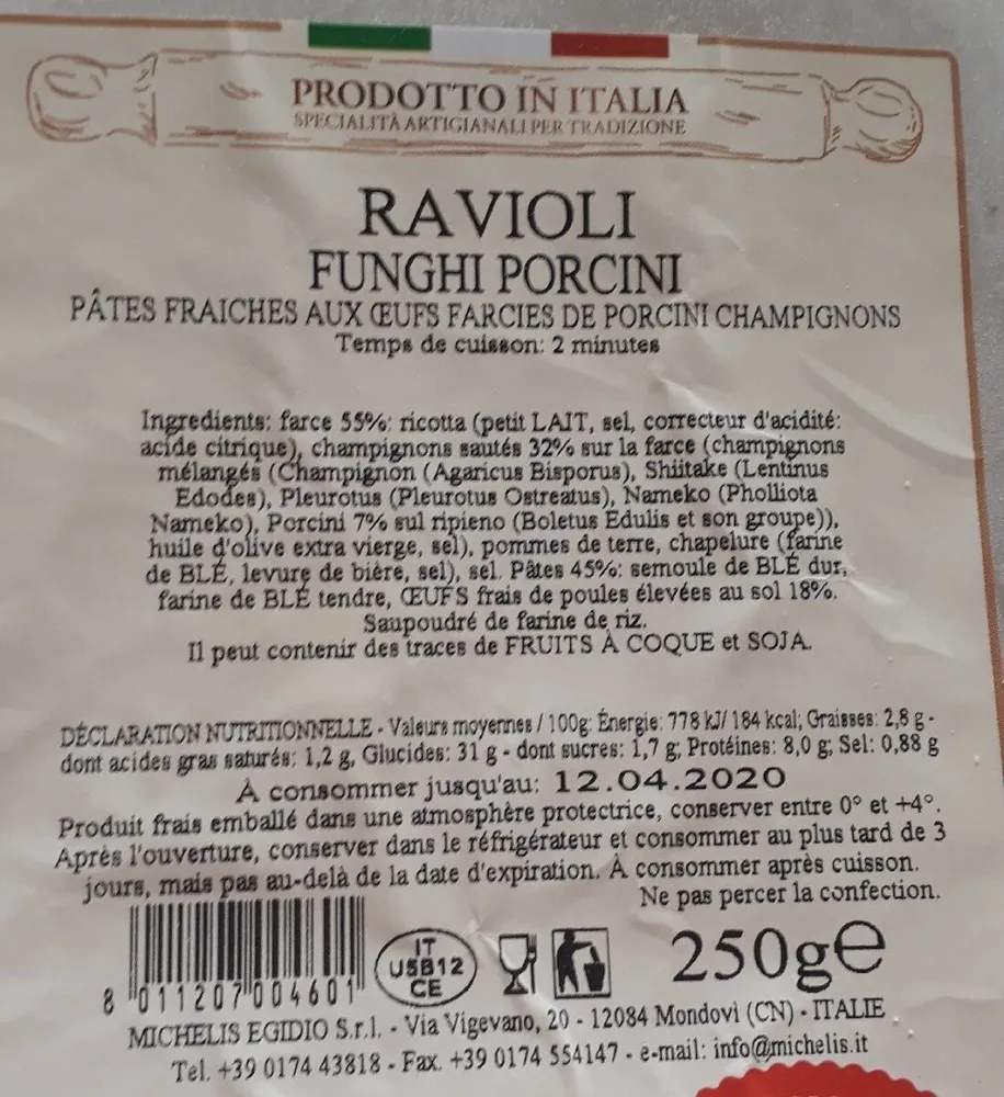 Ravioli funghi porcini