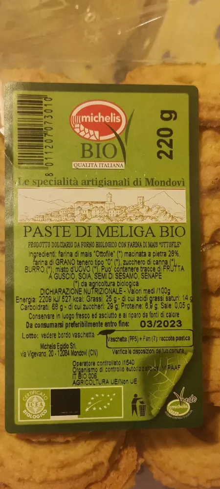 Paste di meliga bio