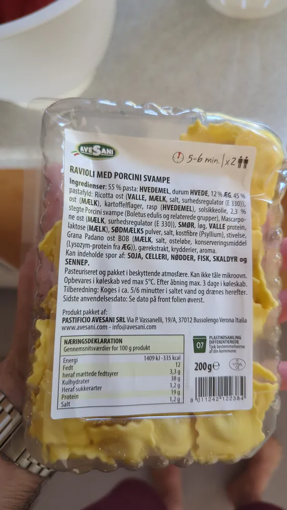 Ravioli med porcini svampe