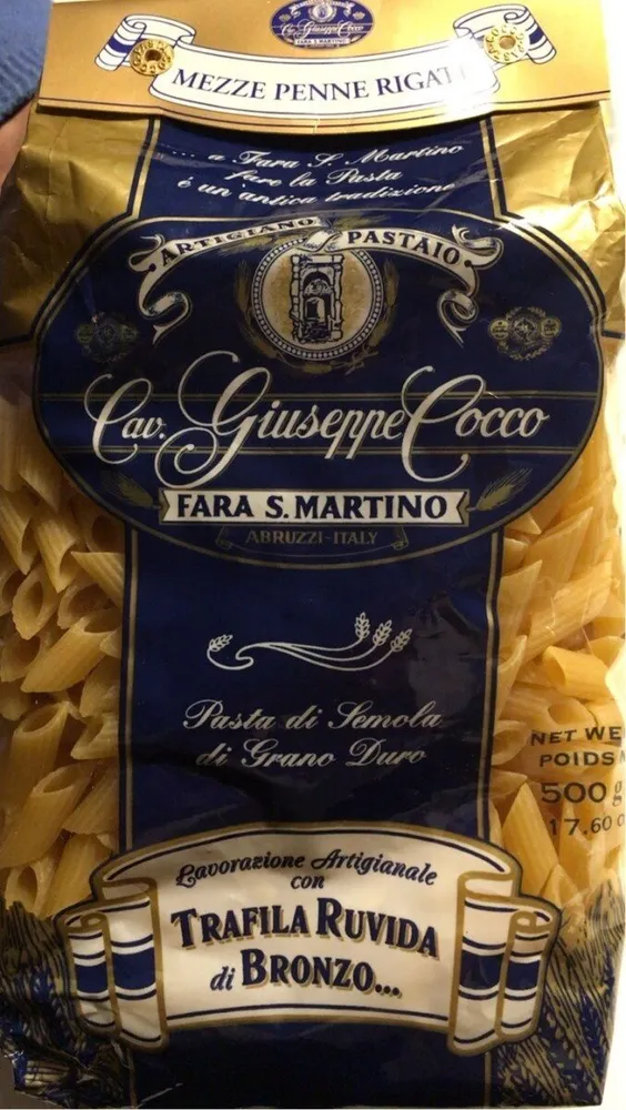 Mezze penne rigate pasta di semola di grano duro