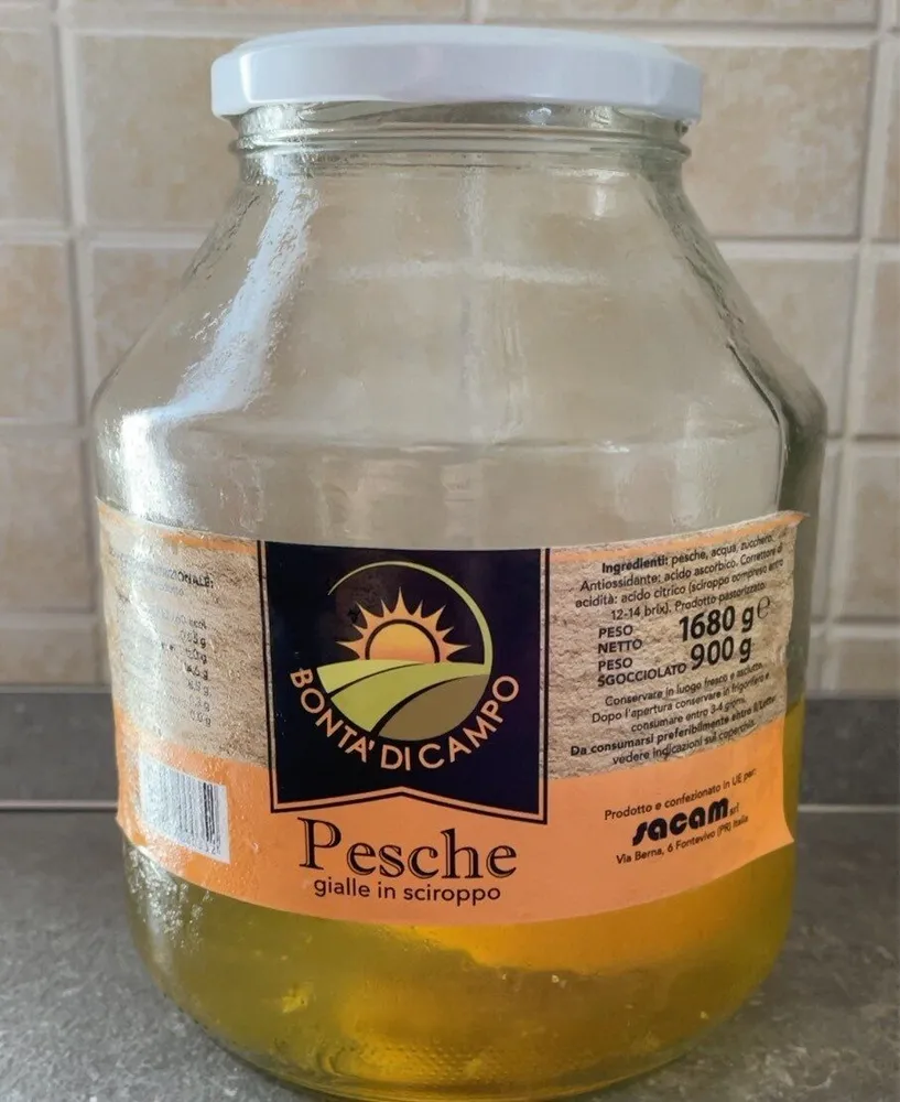 Pesche gialle in sciroppo